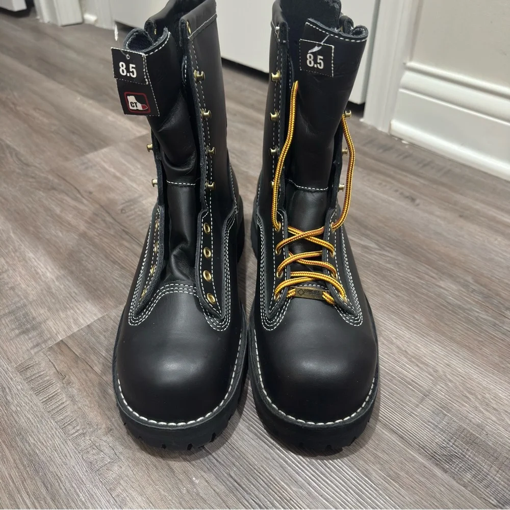 Danner Super Rain Forest Black Matte Leather Lace Up Boots